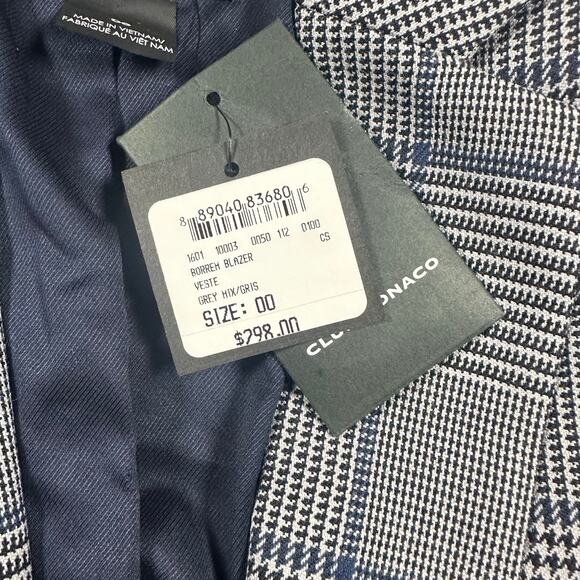 Club Monaco Borrem Blazer Houndstooth Plaid Size 00 NWT ($298) - Picture 4 of 6
